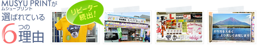 ムシュープリントが選ばれている6つの理由